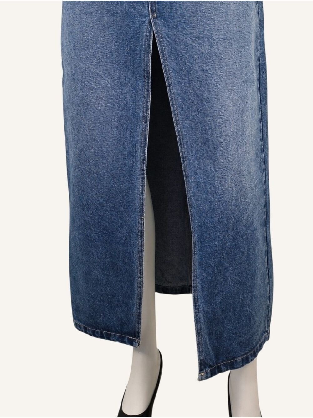 KanCan XL NWT 90s Denim Maxi Skirt Front Slit 100% Cotton Y2K - Picture 5 of 9